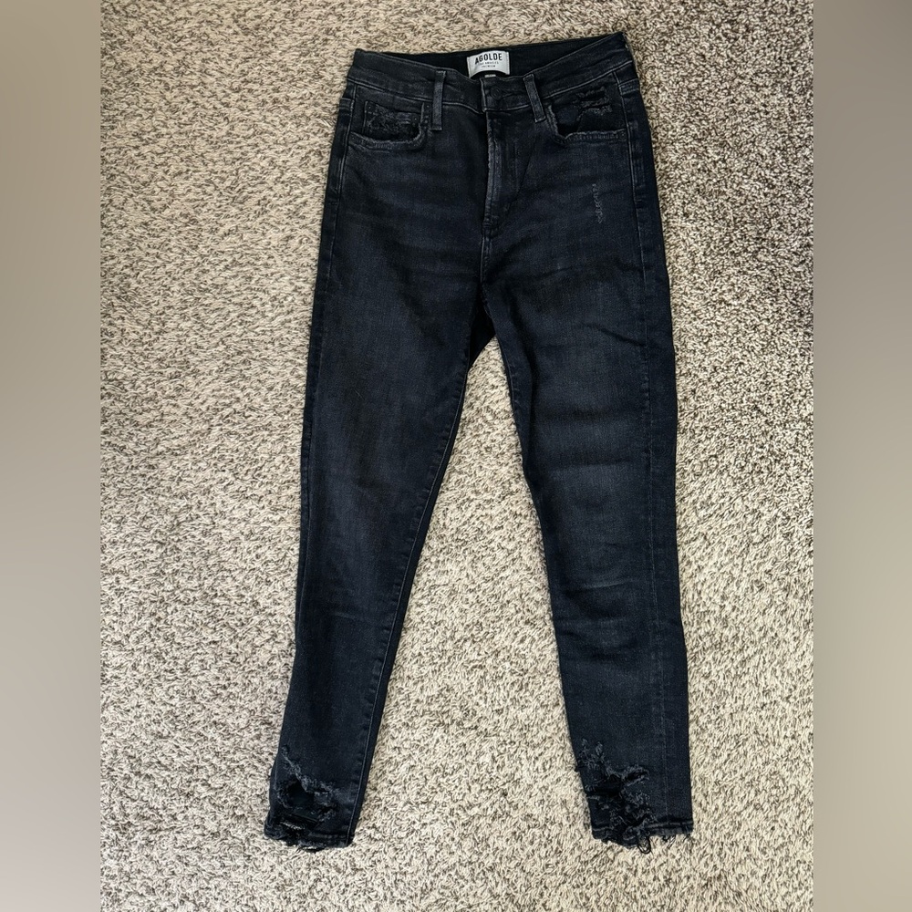 Agolde distressed black denim